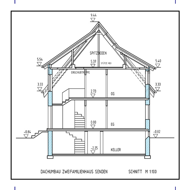 Dachausbau Zweifamilienhaus Senden